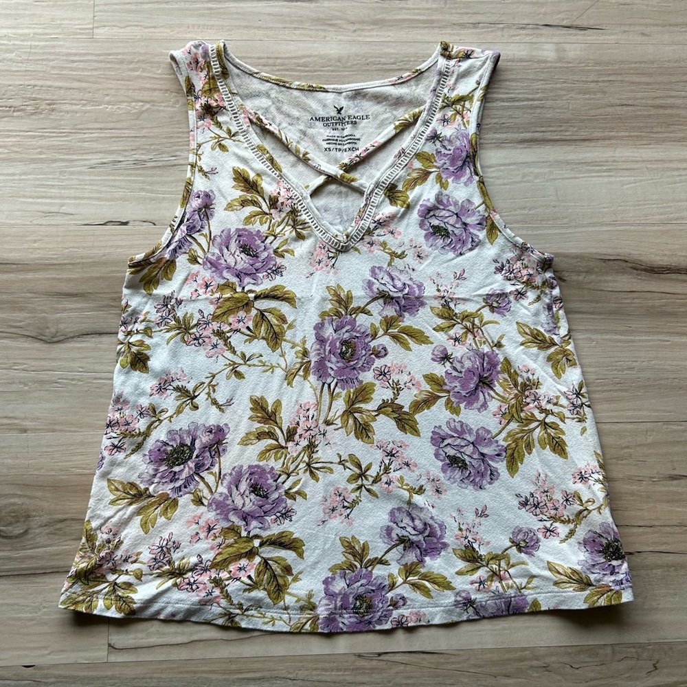 American Eagle Flower Printed Tank - Size XS